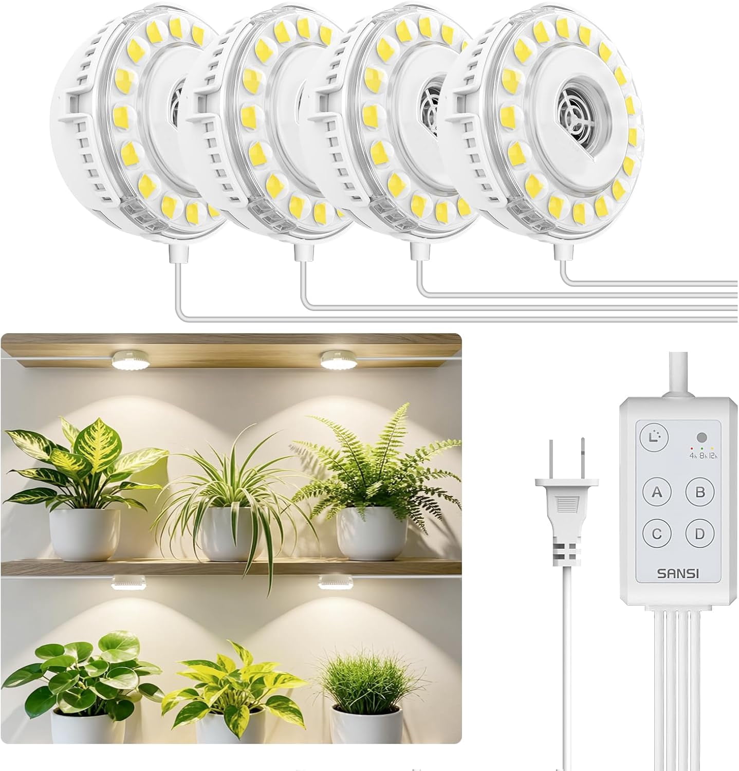 Black Grow Lights for Indoor Plants, 126LEDs Clip Plant Lights, Full ...