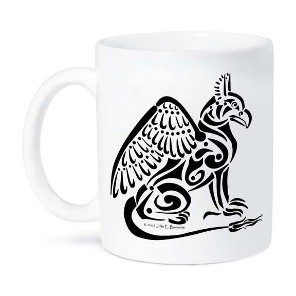 3dRose, Black Gryphon Fantasy Celtic Tribal, 15oz Mug