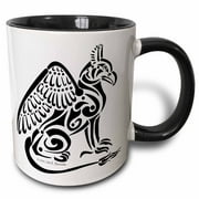 Black Gryphon Fantasy Celtic Tribal 15oz Two-Tone Black Mug mug-23164-9