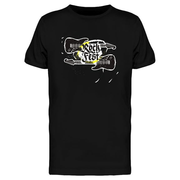 Black Guitar Rock Grunge T-Shirt Men -Image by Shutterstock, Male 3X-Large