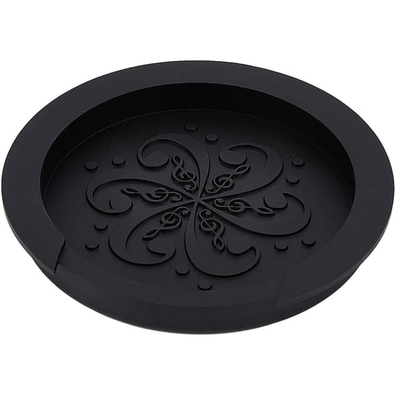 Black Guitar Sound Hole Cover 3.5 Inch Guitar Feedback Eliminator Soft Silicone Compatible with Acoustic Guitar Screeching Halt Block Feedback Buster Buffer Protector Accessories