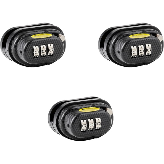 Black Gun Trigger Lock, Set Your Own Combination Gun Lock Trigger Guard for Pistols, Rifles, Firearm Safety, 3 Pack, 94DSPTEC3