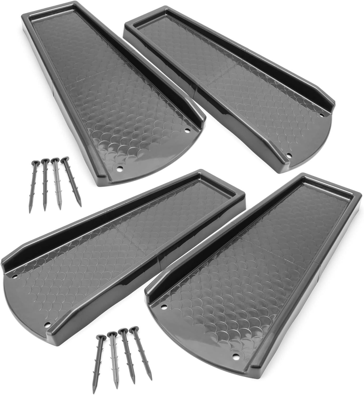 Black Gutter Downspout Extension, Set Of 4 Rain Gutter Diverter, Down