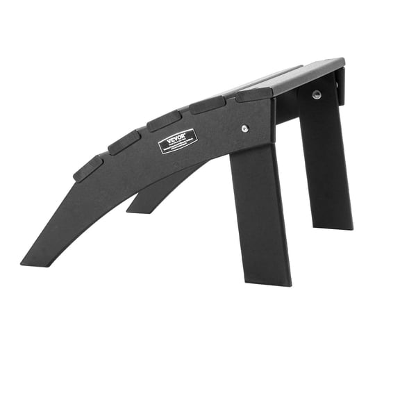 Black HDPE Plastic Folding Ottoman, 18.7x19.7x13 Inch Weather-Resistant Foot Rest Stool for Outdoor Patio, Poolside, Lawn & Garden Use