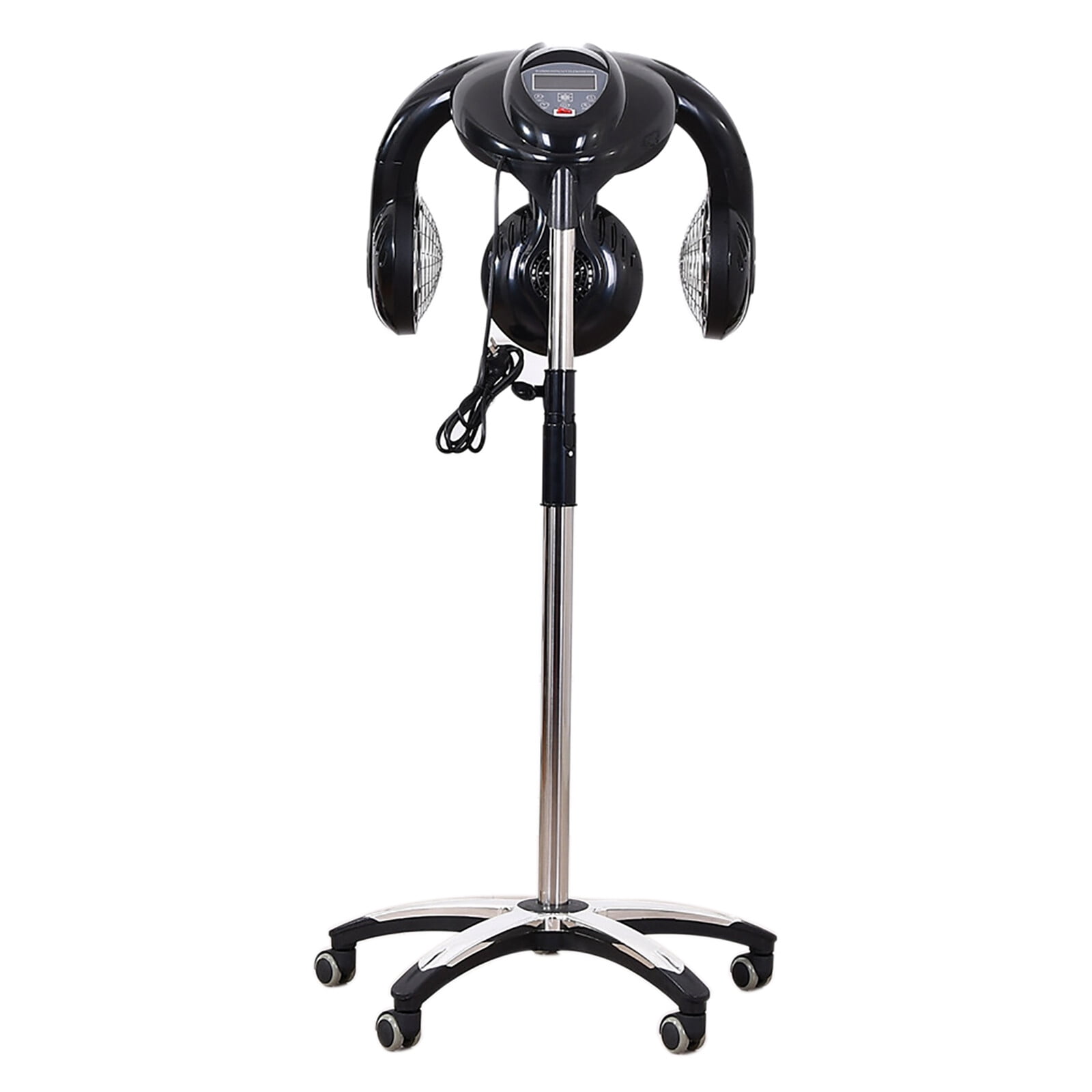 Black Hair Dryer, Professional Hood Hair Dryer 1400W with 5 Adjustable Heating Heads, 110V, Hair Care in Salon, Home Use