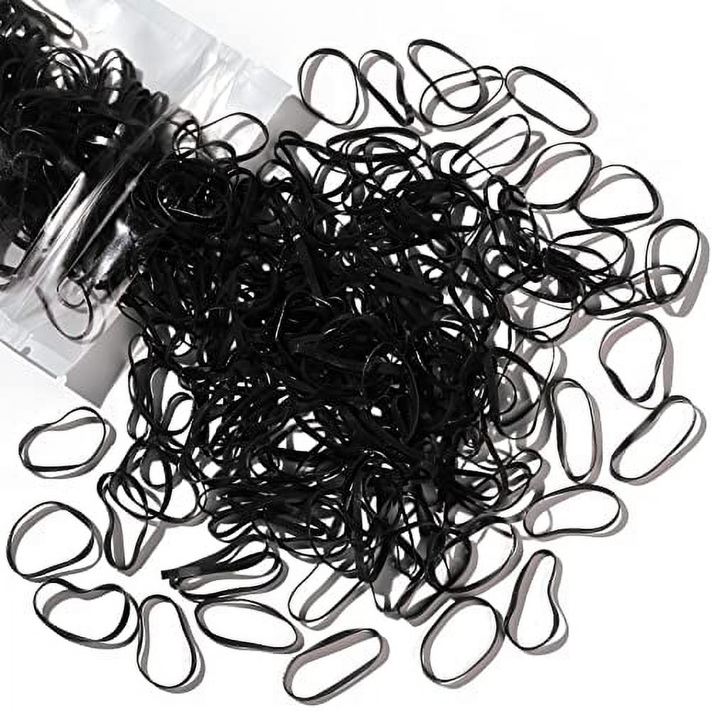 Black Hair Elastics,Teenitor 300 Rubber Bands Soft Elastic Bands Hair