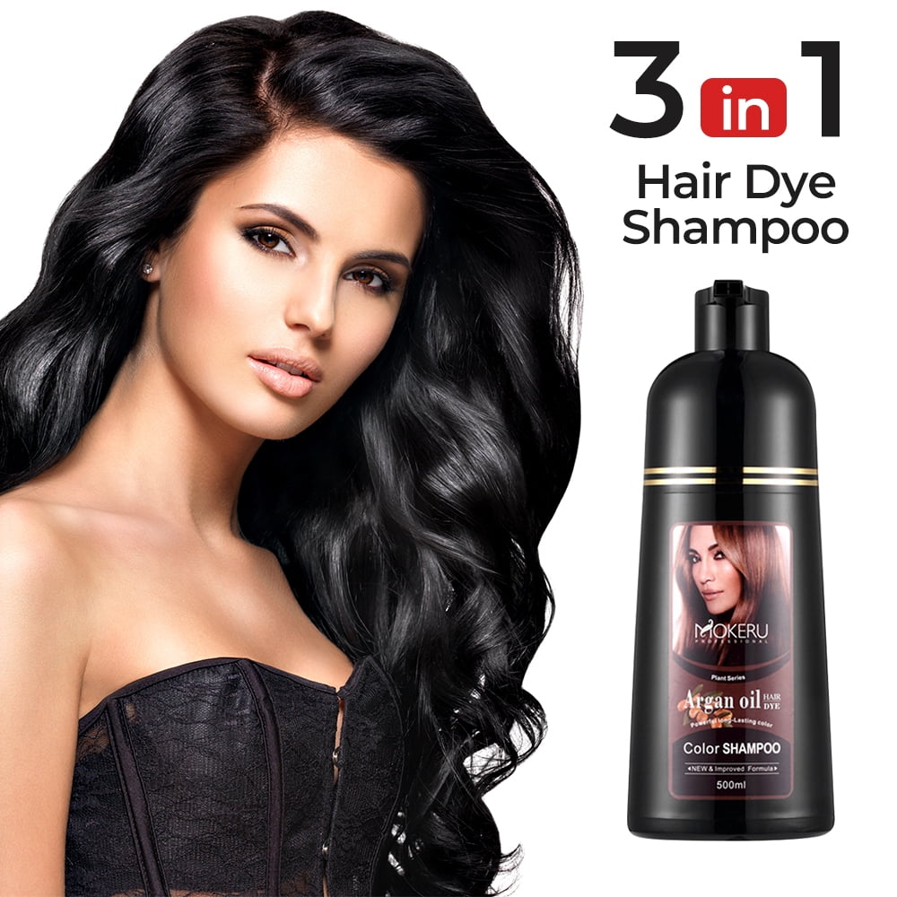 Black Hair Shampoo Hair Color Shampoo for Gray Hair,Natural Black Hair Dye Shampoo for Men