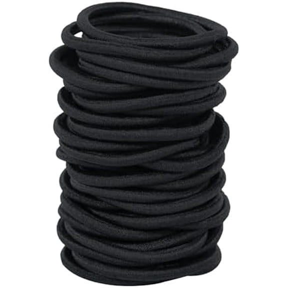 Black Hair Ties No  180 count Ouchless Elastic Hair Bands Ponytail Holders Rubber Bands For Women Girls or Men