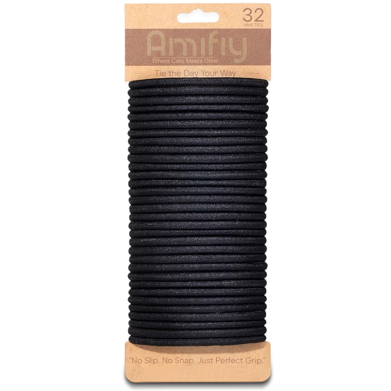 Black Hair Ties No Damage, Organic Ponytail Holders Hair Accessories ...