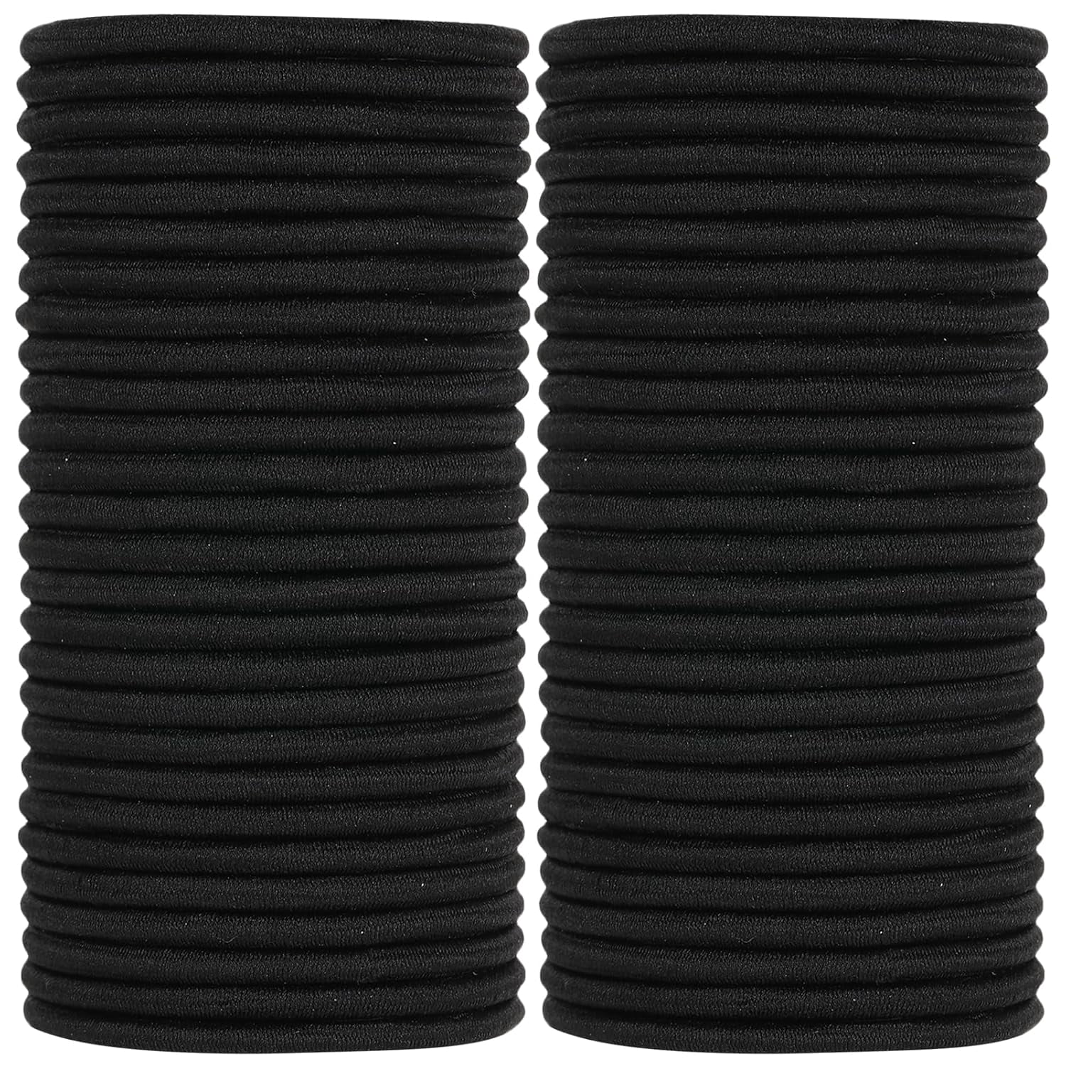 Black Hair Ties for Women, Girls, Kids & Men 300 Bulk Pack, 4MM Ponytail Holders Hair Elastic Bands for Thick, Medium, Thin, Fine, Short Hair Rubber Bands Non Slip & No Damage Hair Accessories