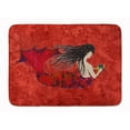 thumbnail image 1 of Black Haired Mermaid on Red Machine Washable Memory Foam Mat, 1 of 4
