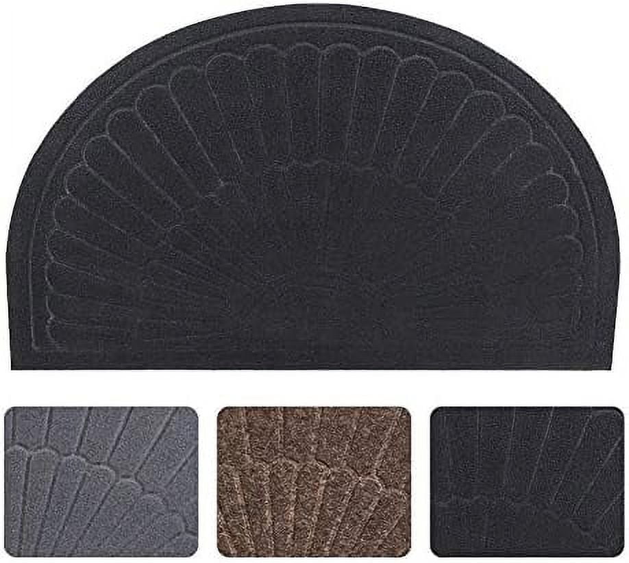 Black Half Circle Door Mat For Outdoor Entrance Mats For Front