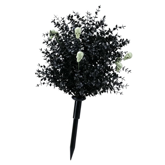 Black Halloween Artificial Foliage Ground Stake, Spooky Dark Floral Pick, Outdoor Yard Garden Insert Decor For Halloween Party Farmhouse Spooky Scene Atmosphere Arrangement