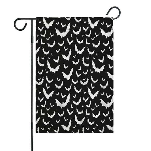 Black Halloween Bat Silhouettes Fall Garden Flags 12.5"x18" Double Side,Small Yard Flags for Outside,Outdoor Fall Decor,Autumn Funny Garden Flag Yard Decoration