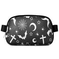 thumbnail image 1 of Black Halloween Bat Spider Pattern Cute Fanny Packs for Women,Travel Waterproof Crossbody Fanny Bags Waist Purse for Women Anti Theft Adjustable Strap for Running Travel Cycling, 1 of 4