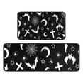 thumbnail image 1 of Black Halloween Bat Spider Pattern Kitchen Rugs Sets Of 2,Anti Fatigue Kitchen Mat Rugs Non Slip Washable,Decorative Kitchen Floor Mats for Kitchen,Sink,Laundry,17"X30"+17"X47", 1 of 7