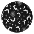 thumbnail image 1 of Black Halloween Bat Spider Pattern Round Blanket,Comfortable Soft Flannel Throw Blanket,All Season,Warm Lightweight Blankets for Sofa Bed Couch Living Room Chair 60"x60", 1 of 5