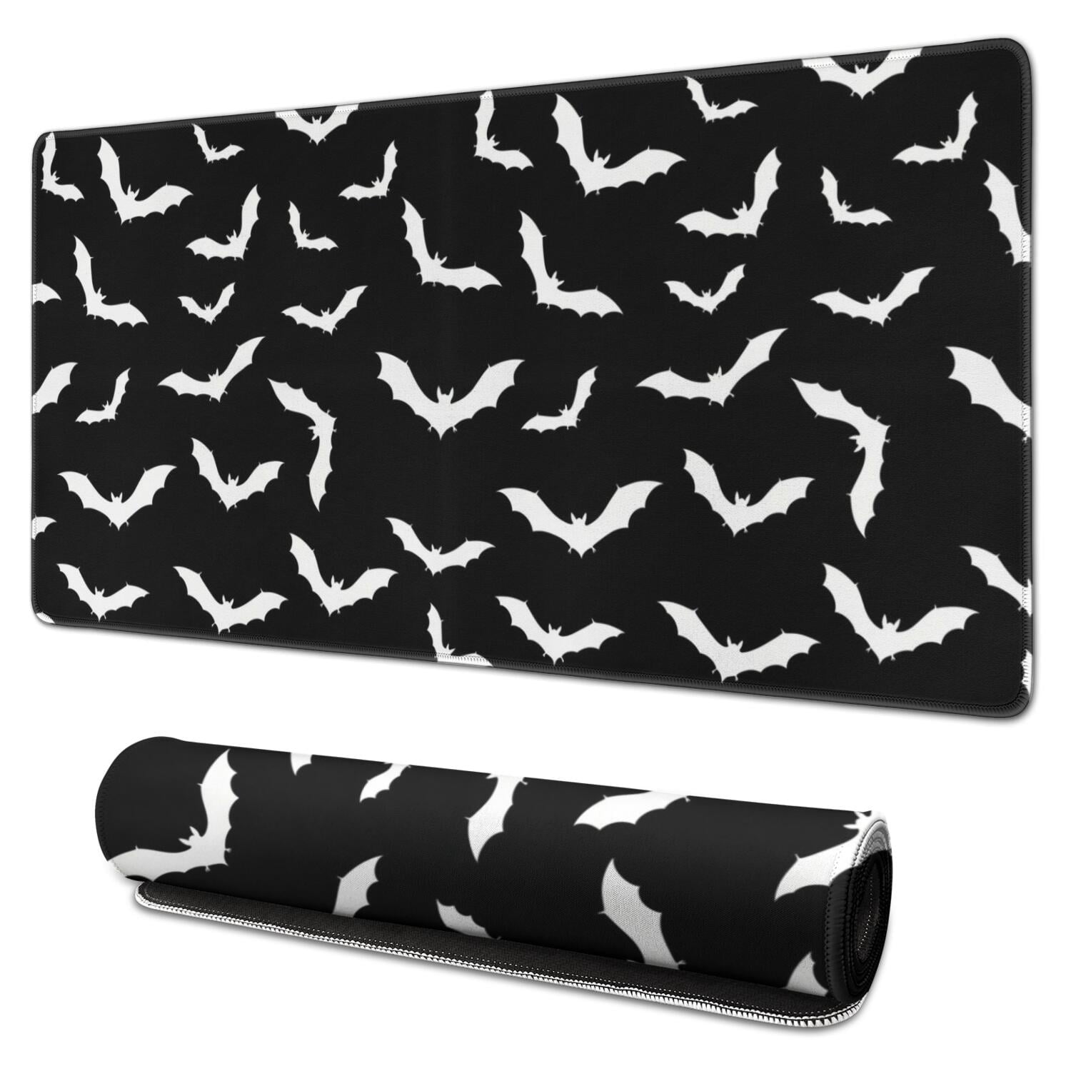 Black Halloween Bats with White Extended Large Mouse Pad, Desk ...