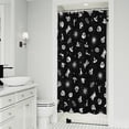 thumbnail image 1 of Black Halloween Cat Skull Pattern Shower Curtain 36"x72" ,Bathroom Decorative Shower Curtains Set with 12 Hooks,Modern Waterproof Washable Shower Curtain, 1 of 6