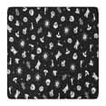 thumbnail image 1 of Black Halloween Cat Skull Pattern Square Fitted Tablecloth with Elastic Edge,Square Table Cover,Washable Elastic Table Cover for Home Kitchen Party Decor 36"x36", 1 of 6