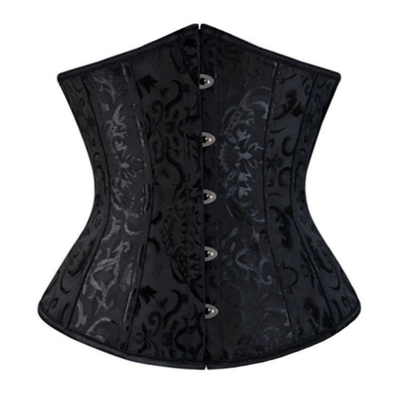 Black Halloween Corset Tops for Women blended fabric Strapless Floral Satin Corset Tops for Women, Ren Faire, Cosplay, Party, Halloween, Festival Outfits, Costume, Waist Cincher L