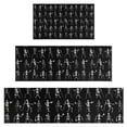 thumbnail image 1 of Black Halloween Dancing Skeleton Pattern Kitchen Rugs Sets Of 3,Kitchen Runner Rugs Non Skid Washable,Decorative Kitchen Floor Mats for Kitchen,Sink,Laundry,17"x30"+ 17"x47" + 17"x59", 1 of 6