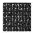 thumbnail image 1 of Black Halloween Dancing Skeleton Pattern Square Fitted Tablecloth with Elastic Edge,Square Table Cover,Washable Elastic Table Cover for Home Kitchen Party Decor 34"x34", 1 of 6