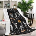 thumbnail image 1 of Black Halloween Dancing Skeletons Blanket,Comfortable Soft Flannel Throw Blanket,All Season,Warm Lightweight Blankets for Sofa Bed Couch Living Room Chair,60"x80", 1 of 4