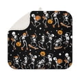 thumbnail image 1 of Black Halloween Dancing Skeletons Dish Drying Mat for Kitchen 1 Pack, Ultra Absorbent Microfiber Dishes Drainer Mats,16x18in(41x46cm), 1 of 6