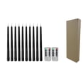 thumbnail image 1 of Black Halloween Flameless Taper Candles with Remote, Battery Powered Flickering LED Candlesticks Set of 10, 1 of 17