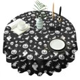thumbnail image 1 of Black Halloween Ghost Pumpkin Pattern Round Tablecloth 60"x60",Wrinkle Wipeable Table Cloth for Kitchen Dining Room Picnic Patio Party, 1 of 6