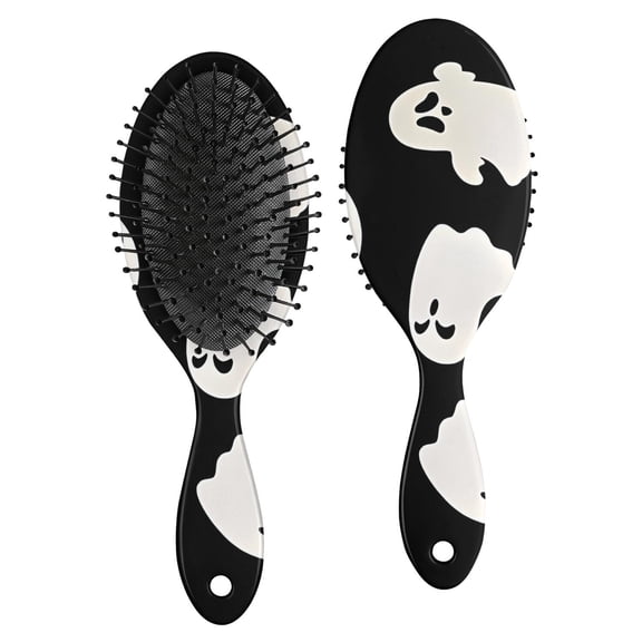 Black Halloween Ghost Silhouettes Hair Brush,Girls Detangling Hair Brush,Glide Through Tangles with Ease for Wet & Dry Hair,8.8"X2.8"