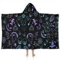 thumbnail image 1 of Black Halloween Ghost Spider Pattern Hooded Bath Towel，50"x30" for Ages 3 To 12 Kids, Quick Dry Lightweight Soft Microfiber Hood Beach Towel Cover Up for Kids, 1 of 7