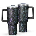 thumbnail image 1 of Black Halloween Ghost Spider Pattern Tumbler with Handle and Lid,40oz Double Wall Vacuum Insulated Tumbler,Cups Gift for Women and Men, 1 of 7