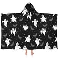 thumbnail image 1 of Black Halloween Ghosts Bats and Stars Hooded Bath Towel，60"x35" for Ages 3 To 12 Kids, Quick Dry Lightweight Soft Microfiber Hood Beach Towel Cover Up for Kids, 1 of 7