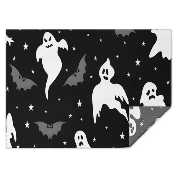 Spooky Halloween Silhouette Pattern Rectangle Tablecloth 60"x84",Waterproof Polyester Rectangle Table Cloth, Wipeable Spillproof Polyester Tablecloth for Dining, Camping, Indoor and Outdoor