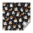 thumbnail image 1 of Black Halloween Ghosts and Pumpkins Square Tablecloth,Waterproof Square Table Cover,Wipeable Spillproof Washable Table Cover for Home Kitchen Party Decor 52"x52"(132x132cm), 1 of 6