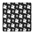 thumbnail image 1 of Halloween Ghost and Skull Pattern Square Fitted Tablecloth with Elastic Edge,Square Table Cover,Washable Elastic Table Cover for Home Kitchen Party Decor 34"x34", 1 of 6
