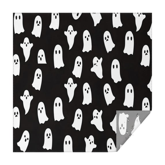 Black Halloween Ghosts Square Tablecloth,Waterproof Square Table Cover,Wipeable Spillproof Washable Table Cover for Home Kitchen Party Decor 60"x60"(152x152cm)