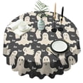 thumbnail image 1 of Halloween Ghost Boo Pattern Round Tablecloth 60"x60",Wrinkle Wipeable Table Cloth for Kitchen Dining Room Picnic Patio Party, 1 of 6