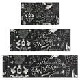 thumbnail image 1 of Black Halloween Letter Bat Pattern Kitchen Rugs Sets Of 3,Kitchen Runner Rugs Non Skid Washable,Decorative Kitchen Floor Mats for Kitchen,Sink,Laundry,17"x30"+ 17"x47" + 17"x59", 1 of 6
