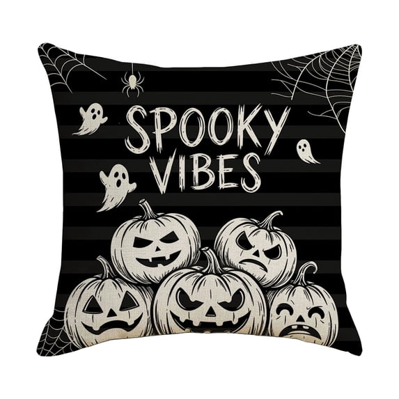 Black Halloween Outdoor Pillow Covers, 17.72"x17.72" Set of Throw Pillow Covers, Washable Square Pillow Cases for Living Room Bedroom Loft Office Car Decor