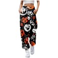 thumbnail image 1 of Black Halloween Pajamas Womens Pajama Pants Soft Sleep Pants Lounge Wide Leg Pj Bottoms S, 1 of 3