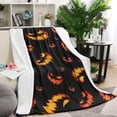 thumbnail image 1 of Black Halloween Pumpkin Faces Blanket,Comfortable Soft Lamb Wool Throw Blanket,All Season,Warm Lightweight Blankets for Sofa Bed Couch Living Room Chair,40"x50", 1 of 4