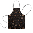 thumbnail image 1 of Black Halloween Pumpkin Faces Kids Aprons for Girls and Boys,Adjustable Neck Strap Toddler Aprons for Kids Cooking Baking,23.6"x19", 1 of 7