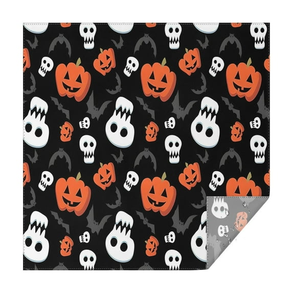 Black Halloween Pumpkin Faces Square Tablecloth,Waterproof Square Table Cover,Wipeable Spillproof Washable Table Cover for Home Kitchen Party Decor 52"x52"(132x132cm)