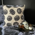 thumbnail image 1 of Black Jacquard Decorative Throw Pillow Cover 16"x16" (40x40 cm) Jacquard Halloween Decor, Pumpkins, Woven Fabric Cushion Covers, Pumpkins Modern Style - Noir Pumpkin, 1 of 10