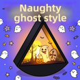 Pyramid Led Black Halloween Pyramid Wind Lantern with Warm Glowing LED Light ...