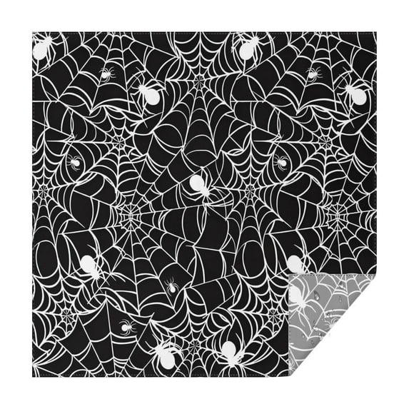 Black Halloween Spider Webs Square Tablecloth,Waterproof Square Table Cover,Wipeable Spillproof Washable Table Cover for Home Kitchen Party Decor 60"x60"(152x152cm)