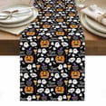 thumbnail image 1 of Black Halloween Table Runner - 48 Inch Long, Kitchen Dining Table Runner Dresser Scarves, Pumpkins Cat Ghost Bat Farmhouse Decor for Coffee Tables Wedding Party Banquet, 1 of 8